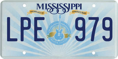 MS license plate LPE979