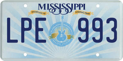 MS license plate LPE993