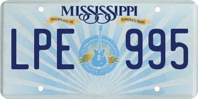 MS license plate LPE995