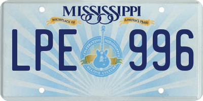 MS license plate LPE996