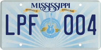 MS license plate LPF004