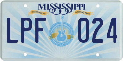 MS license plate LPF024