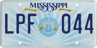 MS license plate LPF044