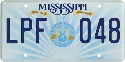MS license plate LPF048