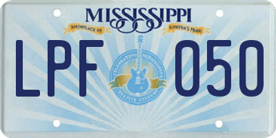 MS license plate LPF050