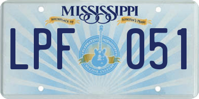 MS license plate LPF051