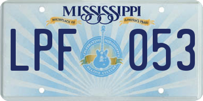 MS license plate LPF053