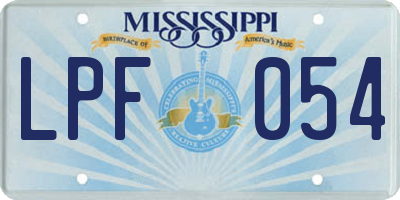 MS license plate LPF054