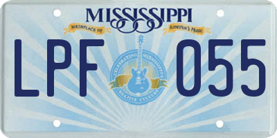 MS license plate LPF055