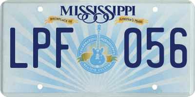 MS license plate LPF056