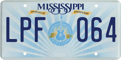 MS license plate LPF064
