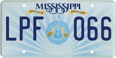 MS license plate LPF066