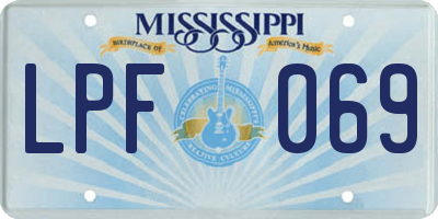 MS license plate LPF069