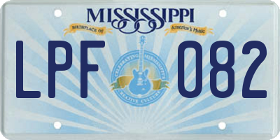 MS license plate LPF082