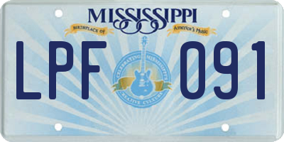 MS license plate LPF091