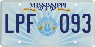 MS license plate LPF093