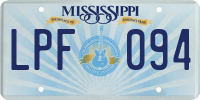 MS license plate LPF094