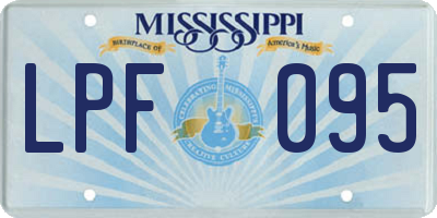 MS license plate LPF095