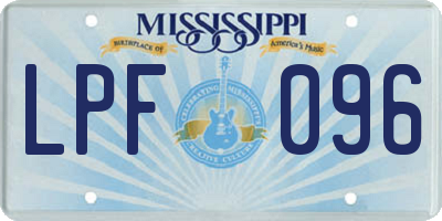 MS license plate LPF096
