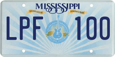 MS license plate LPF100
