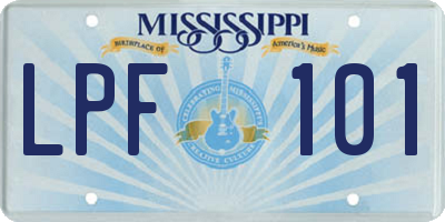 MS license plate LPF101