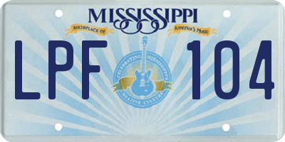 MS license plate LPF104