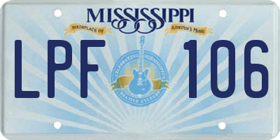 MS license plate LPF106