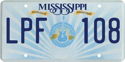 MS license plate LPF108