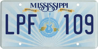 MS license plate LPF109