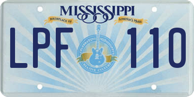MS license plate LPF110