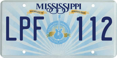 MS license plate LPF112