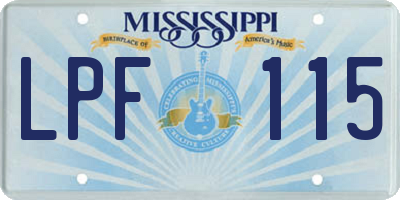 MS license plate LPF115