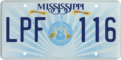 MS license plate LPF116