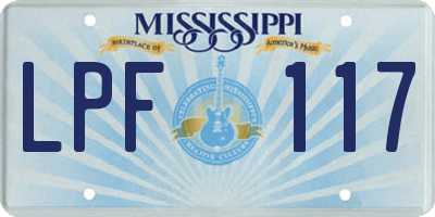 MS license plate LPF117