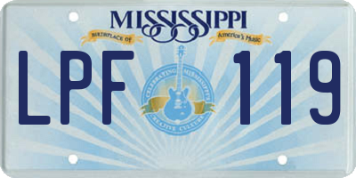 MS license plate LPF119