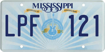 MS license plate LPF121