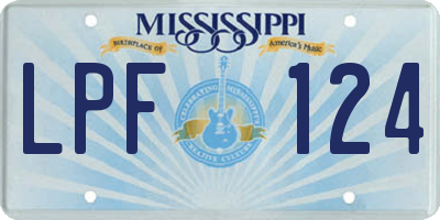 MS license plate LPF124