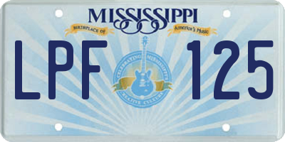 MS license plate LPF125