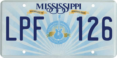 MS license plate LPF126