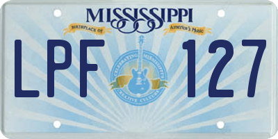 MS license plate LPF127