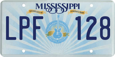 MS license plate LPF128
