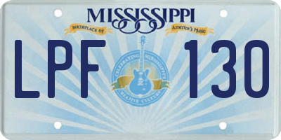 MS license plate LPF130