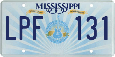 MS license plate LPF131