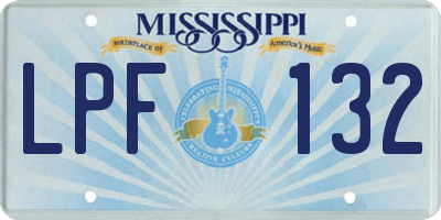 MS license plate LPF132