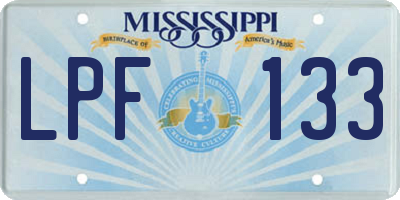 MS license plate LPF133