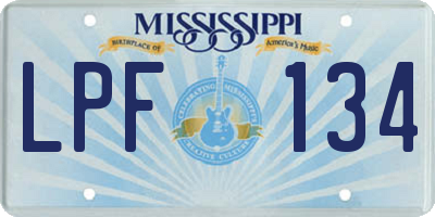 MS license plate LPF134