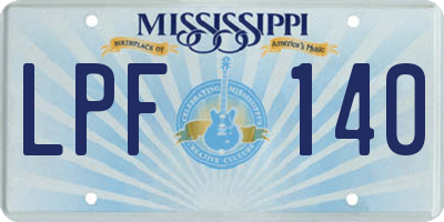 MS license plate LPF140
