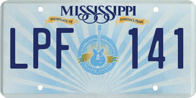 MS license plate LPF141