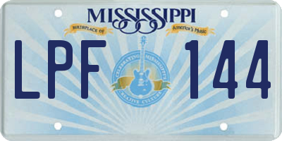 MS license plate LPF144