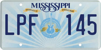MS license plate LPF145